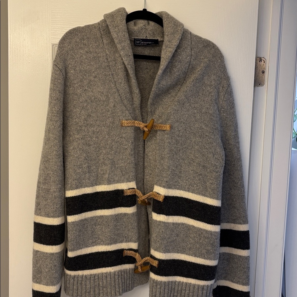 Men’s Gap Shawl Collar Wool Blend Toggle Cardigan Size Large